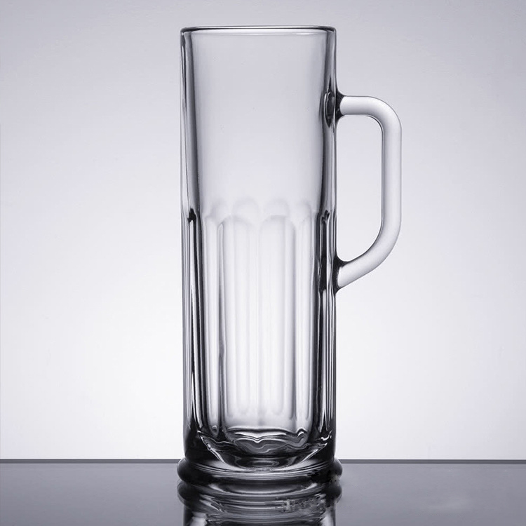 Tazas de cerveza de vidrio de diseño delgado de 600 ml con impresión de logotipo personalizado