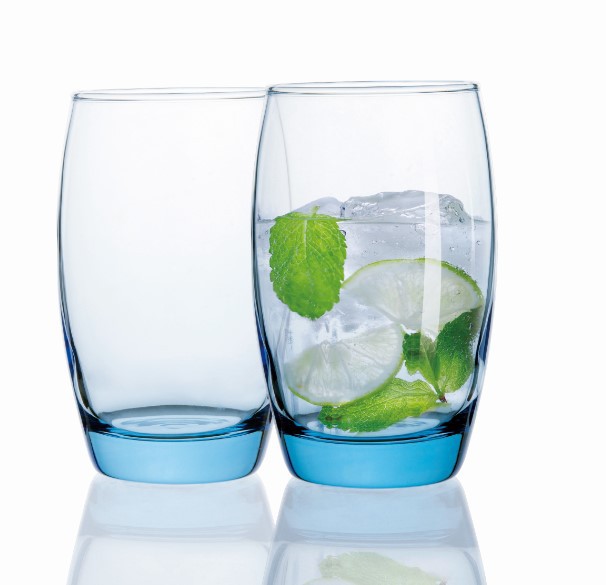 Tazas de agua potable de vidrio de colores con el logotipo de Cutsom 310ml