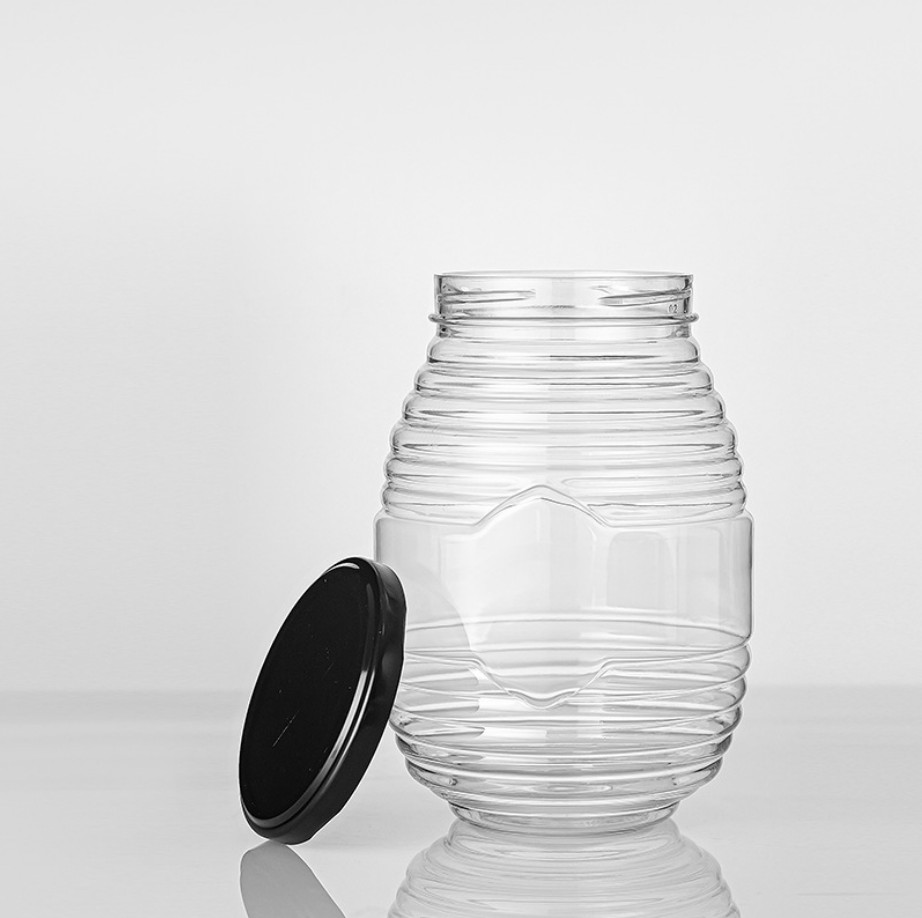 250ml 500ml forma de vidrio óvalo jarras de miel de cristal de cristal de kdg