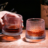 Cristalería de 5 oz Vasos de whisky de diamante Copa giratoria Cristal transparente