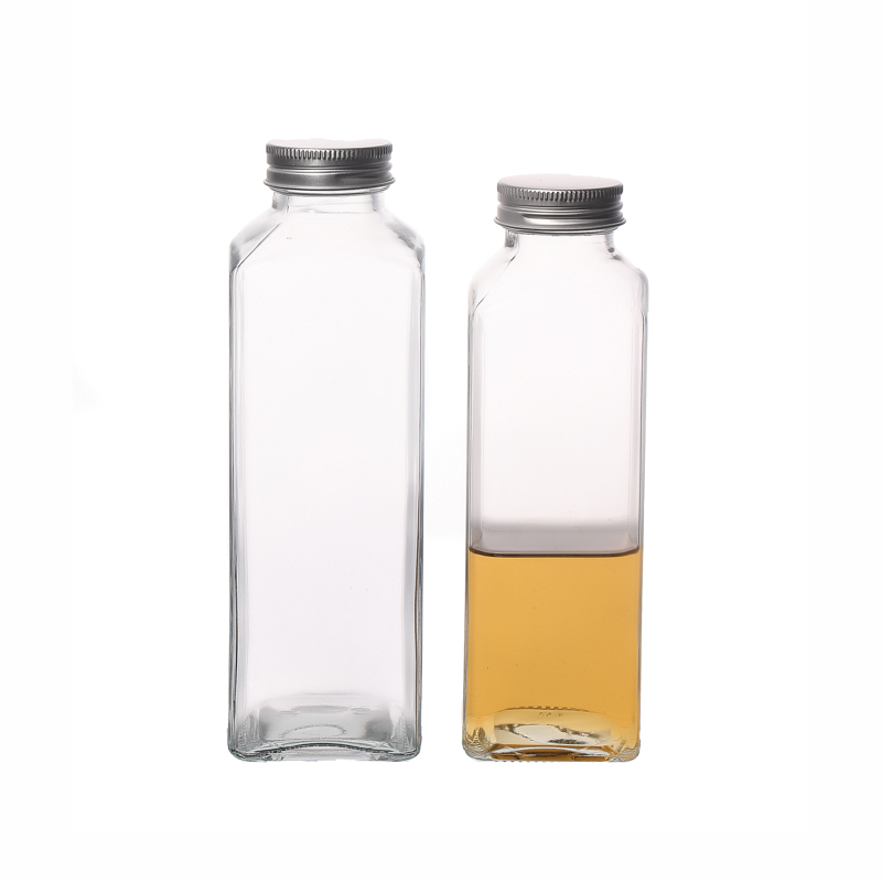 Proveedores de Botellas de vidrio de bebidas no alcohólicas Botellas de leche de vidrio cuadradas 350ml
